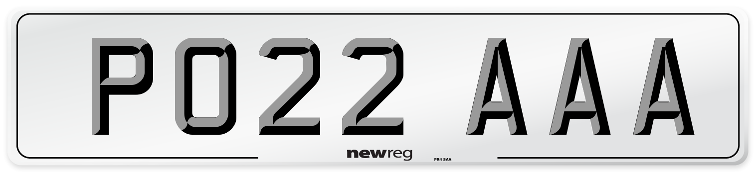 PO22 AAA Number Plate from New Reg